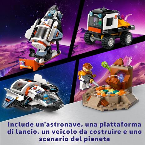 LEGO City 60434 Base Spaziale e Piattaforma di Lancio Gioco per Bambini 8+ con Gru Giocattolo Astronave Rover e 6 Minifigure - 3