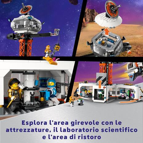 LEGO City 60434 Base Spaziale e Piattaforma di Lancio Gioco per Bambini 8+ con Gru Giocattolo Astronave Rover e 6 Minifigure - 4