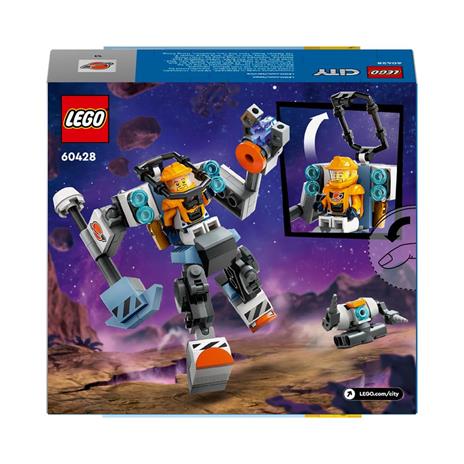 LEGO City 60428 Mech di Costruzione Spaziale, Giochi per Bambini di 6+ Anni, Tuta Snodabile con Minifigure e Robot Giocattolo - 8