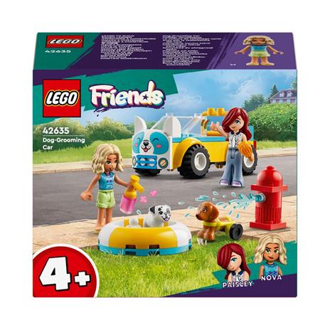 LEGO Friends 42635 Auto per la Toelettatura dei Cani, Macchina Giocattolo, 2 Personaggi e 2 Cuccioli, Giochi per Bambini 4+