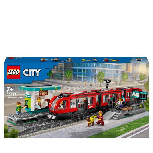 LEGO City 60423 Tram e Fermata del Tram, Treno Giocattolo da