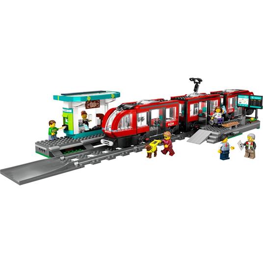 LEGO City 60423 Tram e Fermata del Tram, Treno Giocattolo da