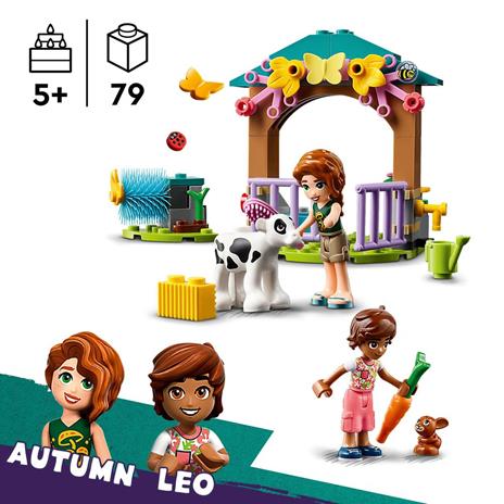 LEGO Friends 42607 Stalla del Vitellino di Autumn, Giochi per Bambini di 5+ Anni con Animali Giocattolo e 2 Mini Bamboline - 3