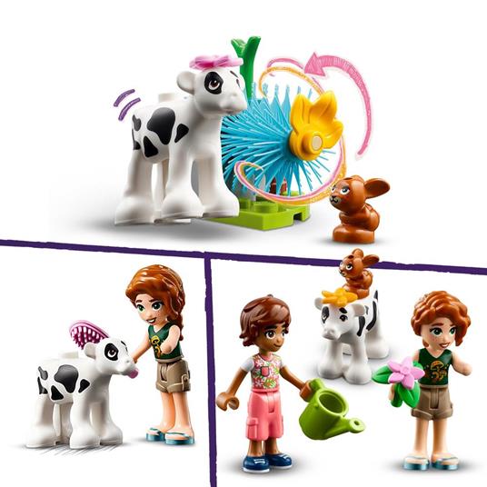 LEGO Friends 42607 Stalla del Vitellino di Autumn, Giochi per Bambini di 5+ Anni con Animali Giocattolo e 2 Mini Bamboline - 5