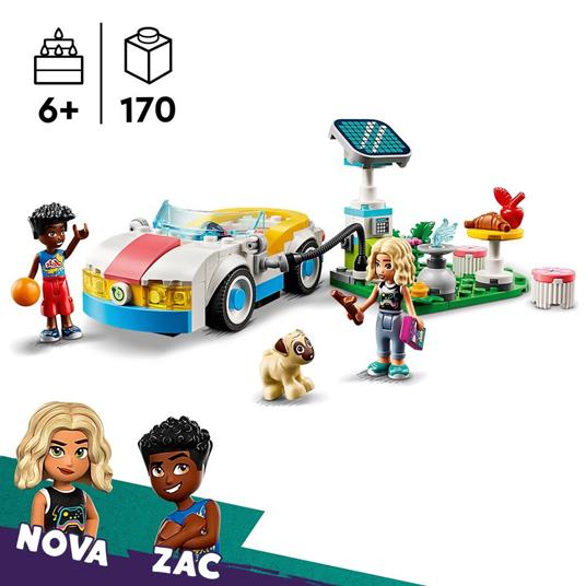 LEGO Friends 42609 Auto Elettrica e Caricabatterie, Giochi per Bambini di 6+ Anni con Macchina Giocattolo e 2 Mini Bamboline - 3