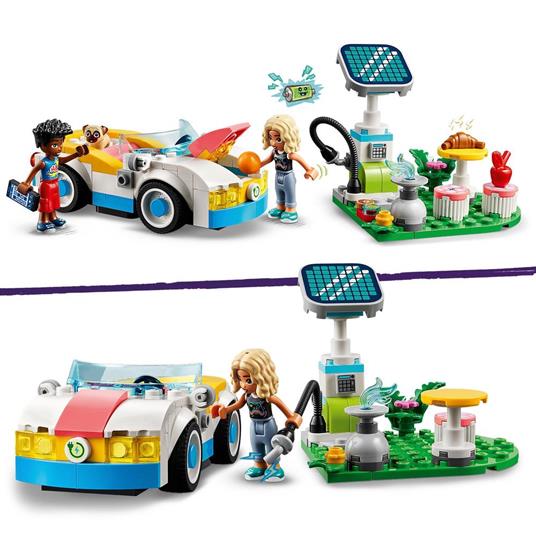 LEGO Friends 42609 Auto Elettrica e Caricabatterie, Giochi per Bambini di 6+ Anni con Macchina Giocattolo e 2 Mini Bamboline - 4