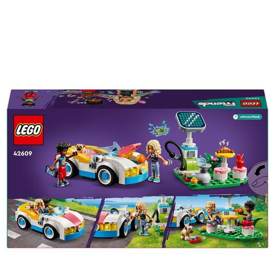 LEGO Friends 42609 Auto Elettrica e Caricabatterie, Giochi per Bambini di 6+ Anni con Macchina Giocattolo e 2 Mini Bamboline - 8