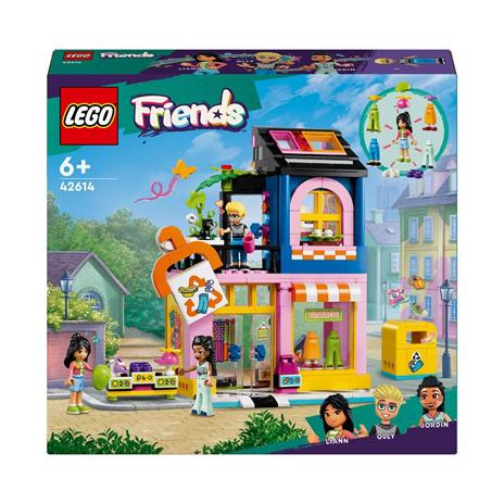 LEGO Friends 42614 Boutique Vintage, Giochi per Bambini da 6 Anni con Negozio Giocattolo di Moda, 3 Mini Bamboline e un Gatto