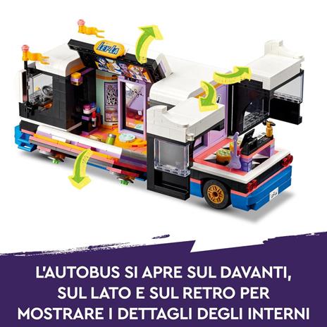 LEGO Friends 42619 Tour Bus delle Pop Star Giochi per Bambini 8+ Modello da Costruire di Autobus Giocattolo 4 Mini Bamboline - 4