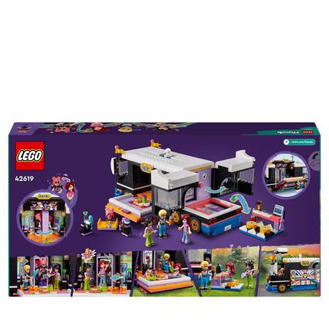 LEGO Friends 42619 Tour Bus delle Pop Star Giochi per Bambini 8+ Modello da Costruire di Autobus Giocattolo 4 Mini Bamboline - 8