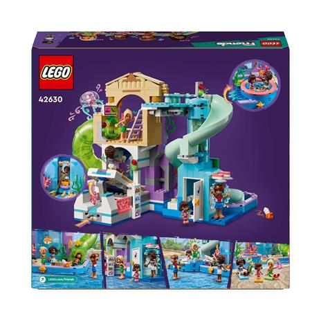 LEGO Friends 42630 Parco Acquatico di Heartlake City, Giochi Creativi per Bambini 8+ con Scivoli per l'Acqua e 4 Personaggi - 9