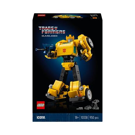 LEGO Icons 10338 Transformers Bumblebee Action Figure da Collezione per Adulti Convertibile in Veicolo, Regalo per Lui o Lei
