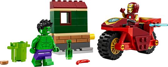 LEGO Marvel 76287 Iron Man con Moto e The Hulk, Giocattolo con 2 Minifigure di Supereroi Avengers, Giochi per Bambini 4+ - 2