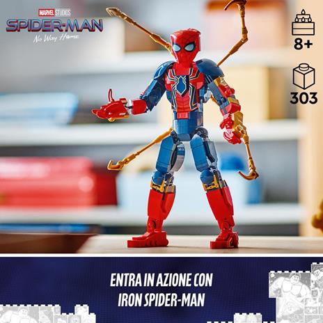 LEGO Marvel 76298 Personaggio Costruibile di Iron Spider-Man, Gioco per Bambini 8+, Supereroe Snodabile con 4 Braccia Extra - 2