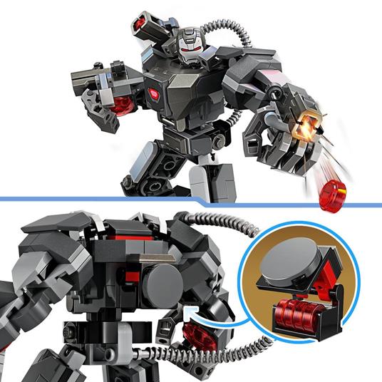 LEGO Marvel 76277 Mech di War Machine, Giocattolo Action Figure per Bambini 6+ Anni, Supereroe con 3 Shooter, Personaggio MCU - 4