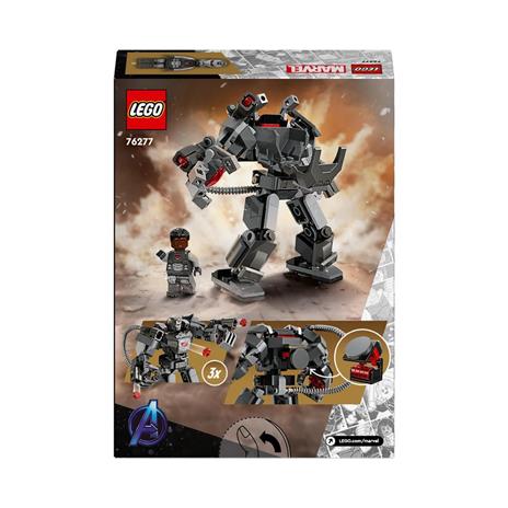 LEGO Marvel 76277 Mech di War Machine, Giocattolo Action Figure per Bambini 6+ Anni, Supereroe con 3 Shooter, Personaggio MCU - 7