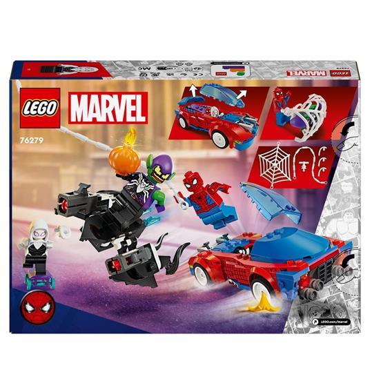 LEGO Marvel 76279 Auto da Corsa di Spider-Man e Venom Goblin, Gioco per Bambini di 7+ Anni, Veicoli Giocattolo dei Supereroi - 8
