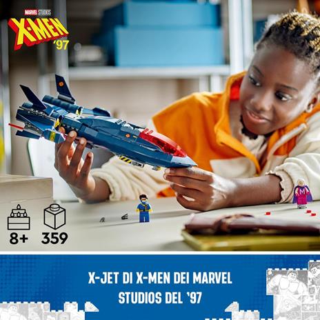 LEGO Marvel 76281 X-Jet di X-Men, Aereo Giocattolo per Bambini di 8+ Anni, Modellino da Costruire con Minifigure di Supereroi - 2