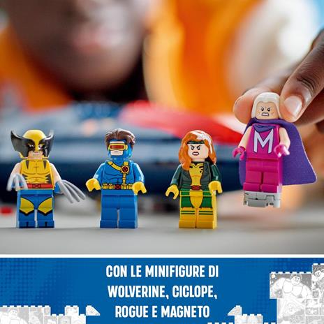 LEGO Marvel 76281 X-Jet di X-Men, Aereo Giocattolo per Bambini di 8+ Anni, Modellino da Costruire con Minifigure di Supereroi - 6