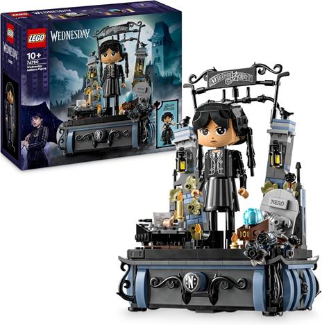 LEGO Wednesday Personaggio di Mercoledì Addams, Modellino da Costruire di Personaggio Snodabile con Mano e Accessori 76780