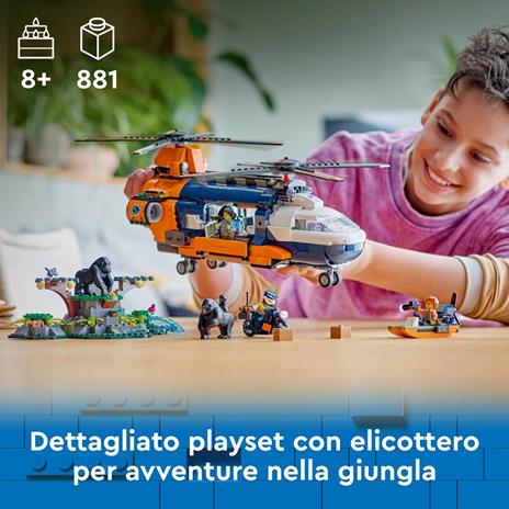 LEGO City 60437 Elicottero dell’Esploratore nella Giungla, Giochi per Bambini 8+ con Veicolo Giocattolo, Animali e Minifigure - 2