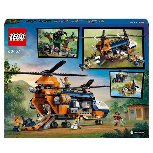 LEGO City 60437 Elicottero dell’Esploratore nella Giungla, Giochi per Bambini 8+ con Veicolo Giocattolo, Animali e Minifigure - 9