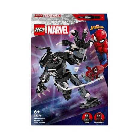 LEGO Marvel 76276 Mech di Venom vs. Miles Morales, Giocattolo Action Figure per Bambini 6+ Anni con Minifigure di Spider-Man