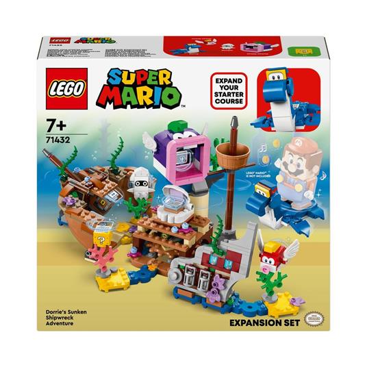 LEGO Super Mario 71432 Pack di Espansione Il Veliero Sommerso di Dorrie Giochi Bambini 7+ con Barca Giocattolo e 4 Personaggi