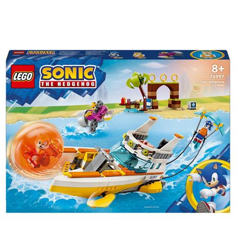 LEGO Sonic the Hedgehog 76997 L’Aeroscafo delle Avventure di Tails, Barca Giocattolo con 4 Personaggi, Giochi per Bambini 8+