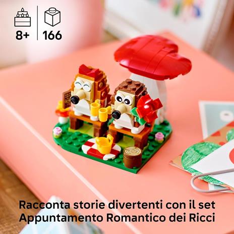 LEGO 40711  l'Appuntamento Romantico dei Ricci, Giochi Creativi per Bambini 8+ con 2 Animali Giocattolo, un Fungo e una Base - 2