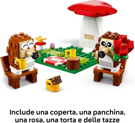 LEGO 40711  l'Appuntamento Romantico dei Ricci, Giochi Creativi per Bambini 8+ con 2 Animali Giocattolo, un Fungo e una Base - 4
