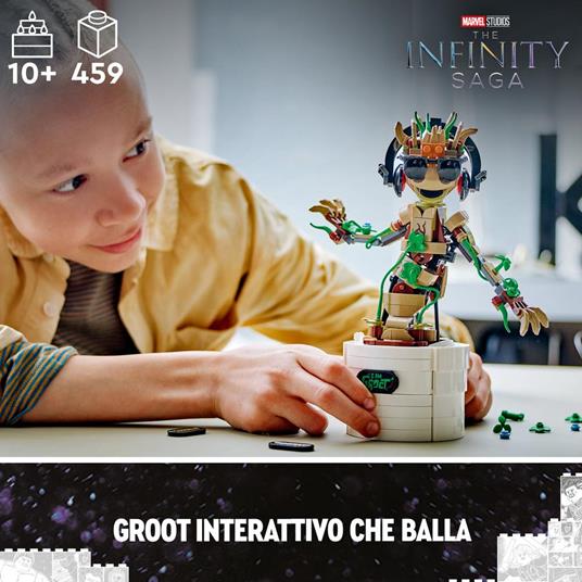 LEGO Marvel 76297 Groot Ballerino, Personaggio Giocattolo con Funzione Danzante, Giochi Animati Bambini 7+ Fan degli Avengers - 2