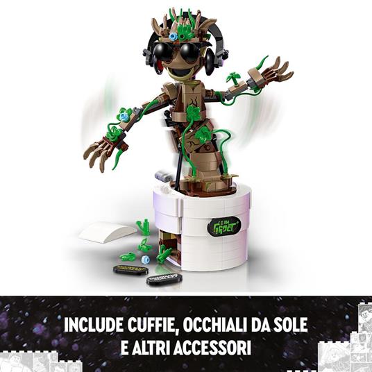 LEGO Marvel 76297 Groot Ballerino, Personaggio Giocattolo con Funzione Danzante, Giochi Animati Bambini 7+ Fan degli Avengers - 5