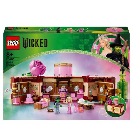 LEGO Wicked 75683 Il Dormitorio di Glinda ed Elphaba, Giochi di Fantasia Bambini 8+, Baule Apribile con 2 Personaggi del Film