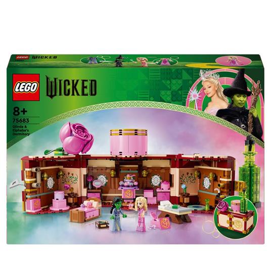LEGO Wicked 75683 Il Dormitorio di Glinda ed Elphaba, Giochi di Fantasia Bambini 8+, Baule Apribile con 2 Personaggi del Film