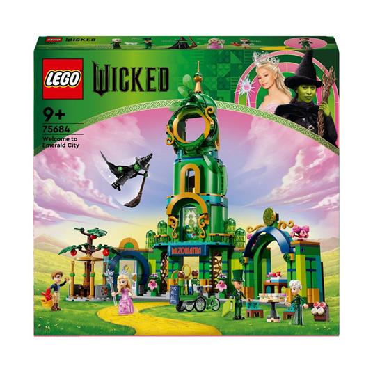 LEGO Wicked 75684 Benvenuti nella Città di Smeraldo, Gioco da Collezione per Bambini 9+ con Torre Giocattolo e 5 Personaggi
