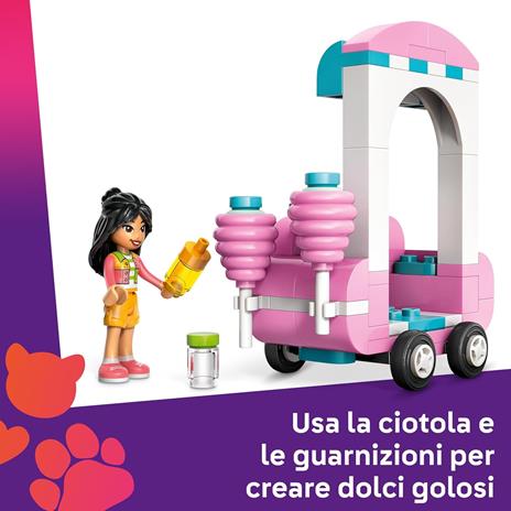 LEGO Friends 42643 Bancarella di Zucchero Filato e Scooter, Giochi di Ruolo Creativi Bambine 6+ con Veicolo e Mini Bamboline - 3
