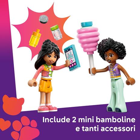 LEGO Friends 42643 Bancarella di Zucchero Filato e Scooter, Giochi di Ruolo Creativi Bambine 6+ con Veicolo e Mini Bamboline - 4