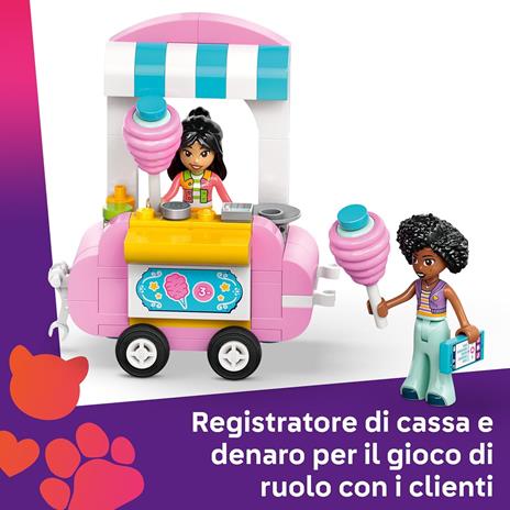 LEGO Friends 42643 Bancarella di Zucchero Filato e Scooter, Giochi di Ruolo Creativi Bambine 6+ con Veicolo e Mini Bamboline - 5
