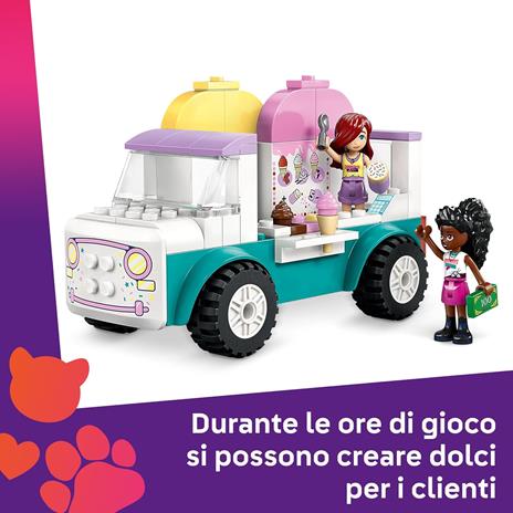 LEGO Friends 42644 Il Furgone dei Gelati di Heartlake City, Giochi Didattici Bambine 4+, Camion Giocattolo, Cibo e Accessori - 5