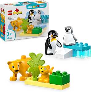 LEGO DUPLO 10442 Famiglie di Animali: Pinguini e Leoni, Giochi di Fantasia Educativi per Bambini 2+, Giocattolo Creativo