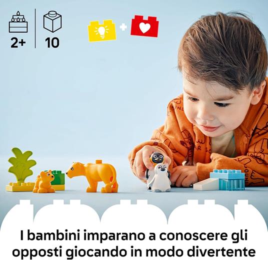 LEGO DUPLO 10442 Famiglie di Animali: Pinguini e Leoni, Giochi di Fantasia Educativi per Bambini 2+, Giocattolo Creativo - 2