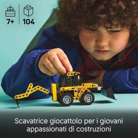 LEGO Technic Scavatrice a Cucchiaia Rovescia, Giochi per Bambini 7+, Veicolo con Escavatore Posteriore, Pala e Stabilizzatori - 2