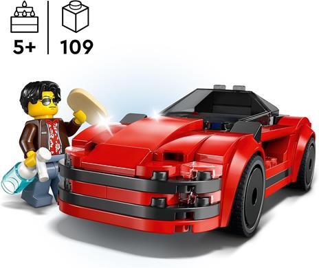 LEGO City 60448 Auto Sportiva Rossa - Macchina Giocattolo, Giochi Educativi per Bambini 5+, Regalo con Minifigure e Accessori - 2