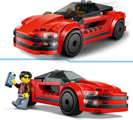 LEGO City 60448 Auto Sportiva Rossa - Macchina Giocattolo, Giochi Educativi per Bambini 5+, Regalo con Minifigure e Accessori - 3