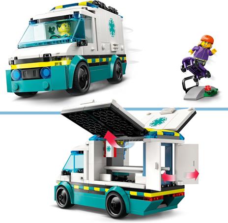 LEGO City 60451 Ambulanza di Emergenza Giocattolo con 2 Minifigure, Giochi Educativi Bambini 5+, Regalo per l'Apprendimento - 3