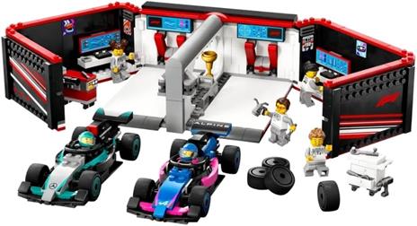LEGO City 60444 Garage con Monoposto Mercedes-AMG e Alpine F1, Auto da Corsa Giocattolo con 6 Minifigure, Regalo Bambini 7+ - 2