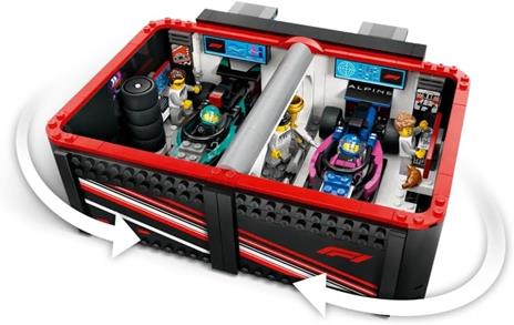 LEGO City 60444 Garage con Monoposto Mercedes-AMG e Alpine F1, Auto da Corsa Giocattolo con 6 Minifigure, Regalo Bambini 7+ - 5