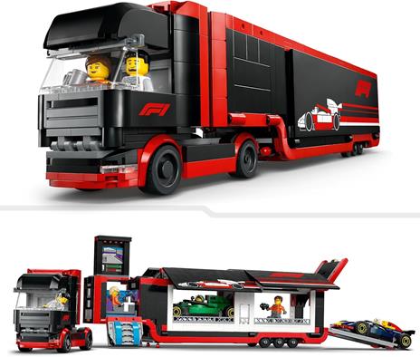 LEGO City 60445 Autotrasportatore F1 con Monoposto RB20 e AMR24 F1 - Camion Giocattolo con 2 Modelli di Auto e 5 Minifigure - 3