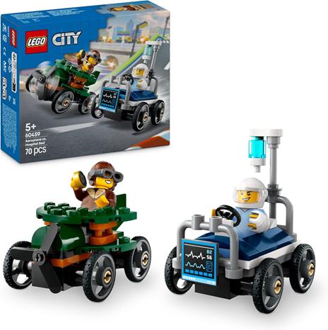 LEGO City Great Vehicles (60459). Pack veicoli da corsa: aereo contro letto dospedale